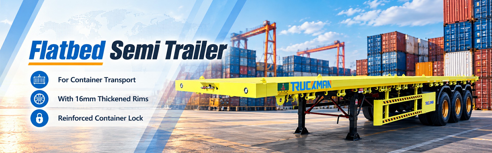 TRUCKMAN flatbed semi trailer for container transportation