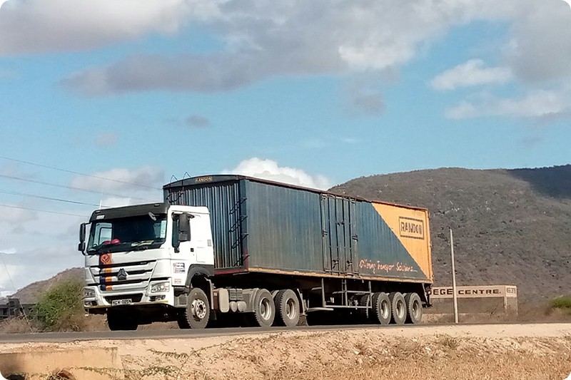 Cargo semi trailer operating on a long-distance highway route