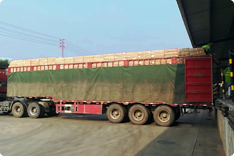 General cargo semi trailer at a regional distribution warehouse