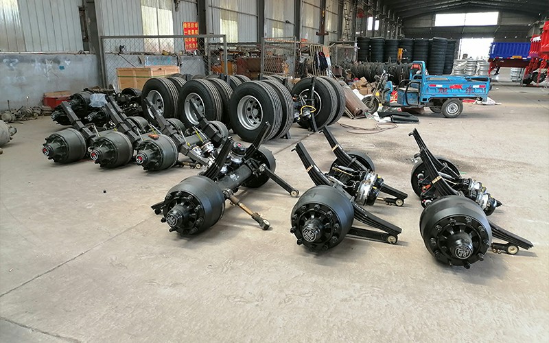 Semi trailer axle suspension and component options