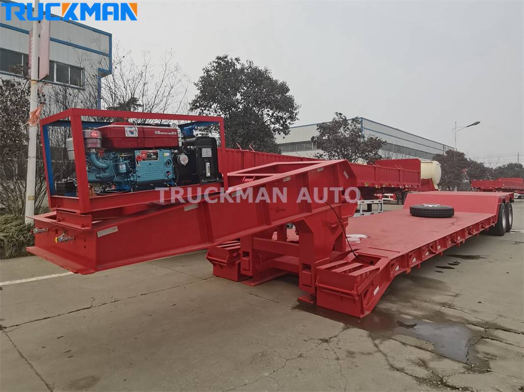 2 axle detachable gooseneck lowbed trailer