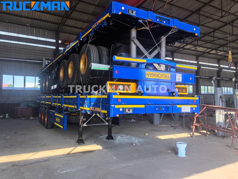 Semi trailer preparation in the factory before export