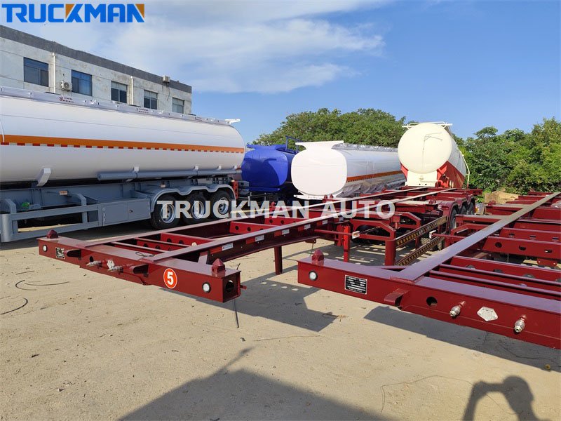 3 axles skeleton container trailer
