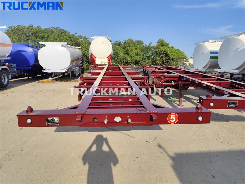 3 axles skeleton container trailer