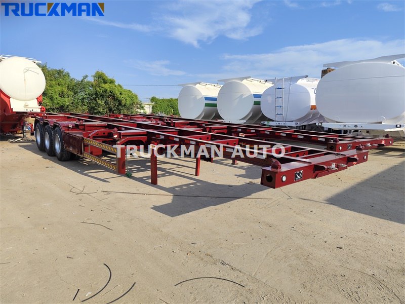 3 axles skeleton container trailer