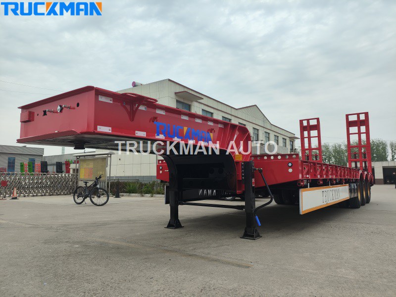 3 axles low flatbed trailer