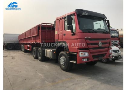 SINOTRUK HOWO Tractor Truck and Side Wall Semi Trailer To Burundi