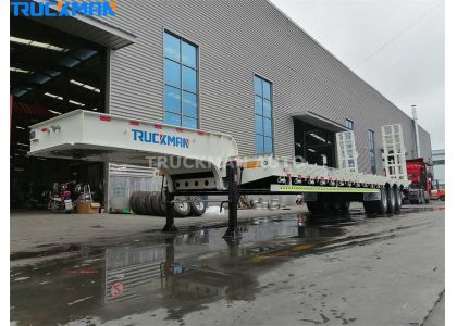 3 Axle 80 Tons Low Bed Trailer Delivery To Nigeria