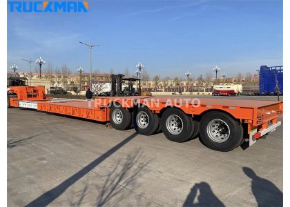 4 Axles 80 Tons Gooseneck Removable Retractable Low Bed Trailer To Guatemala 