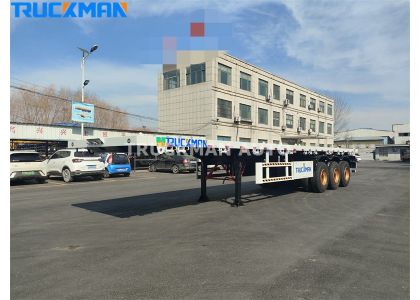 3 Axles 80 Tons Container Flatbed Trailer To Uganda