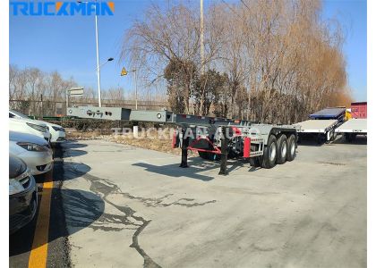 3 Axles 60 Tons Skeleton Container Semi Trailer To Tanzania