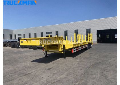 4 Axles 80 Tons Low Bed Trailer For Wood Transportation To Guyana