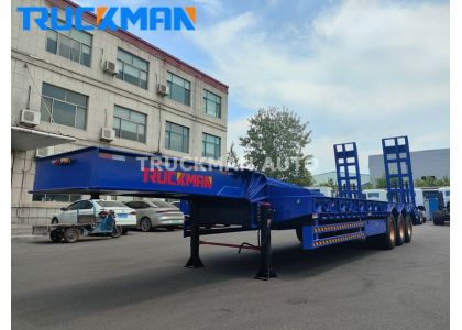 Heavy Duty 3 Axles 70T Low Boy Trailer For Construction Machinery To Cote d'Ivoire