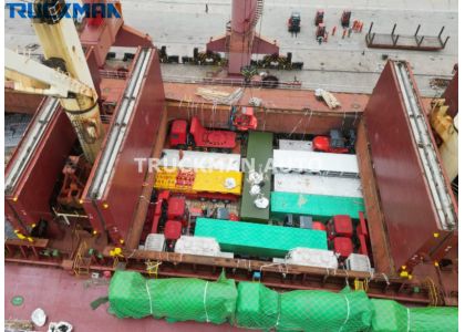 2 Units 3 Axles 20/40/45FT Container Flatbed Semi Trailers Shipped To Senegal