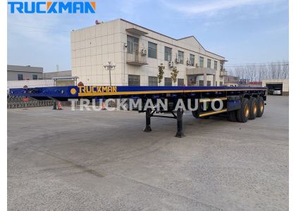 3 Axle 50 Tons Container Flatbed Semi Trailer For Chad