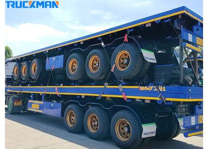 5 Units 3 Axle 60 Tons Container Flatbed Semi Trailer For Guinea