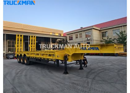 High Quality 3 Axles 80 Tons Lowbed Trailer For Abidjan 