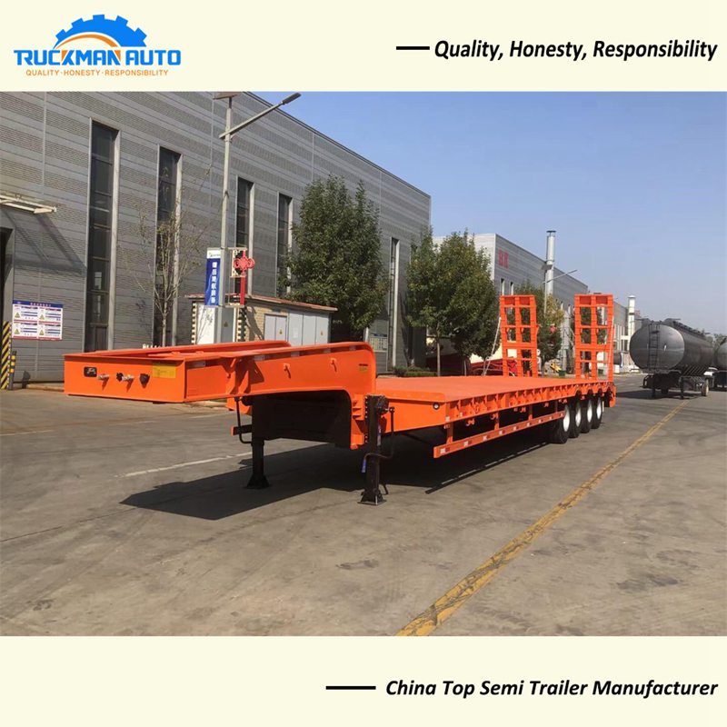 4 Axle 70 Ton Low Bed Trailer For Zambia