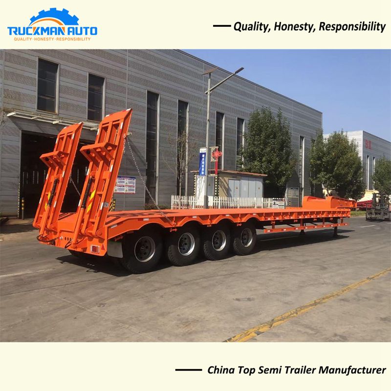 4 Axle 70 Ton Low Bed Trailer For Zambia