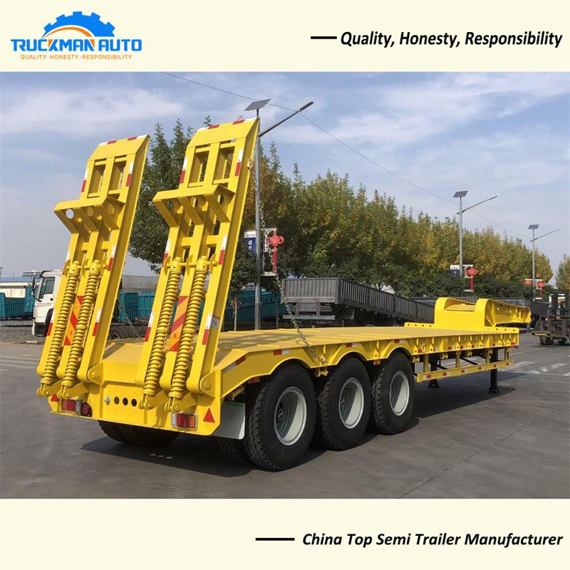3 Axle 60 Ton Lowbed Semi Trailer For Myanmar