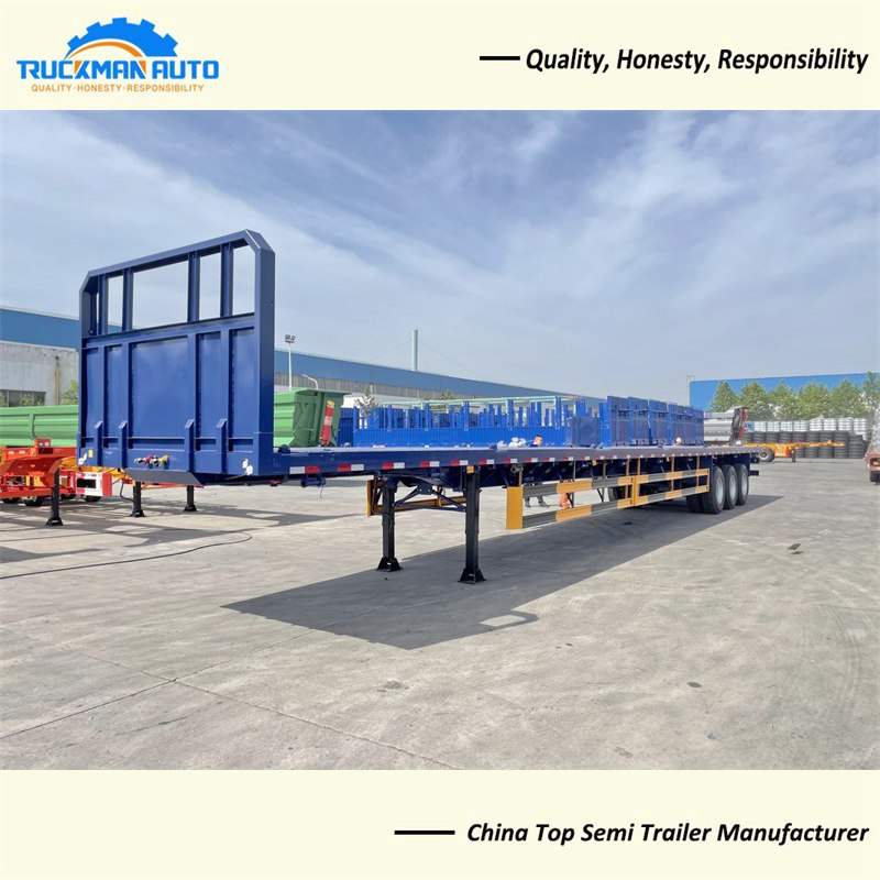3 Axles Long Flatbed Trailer