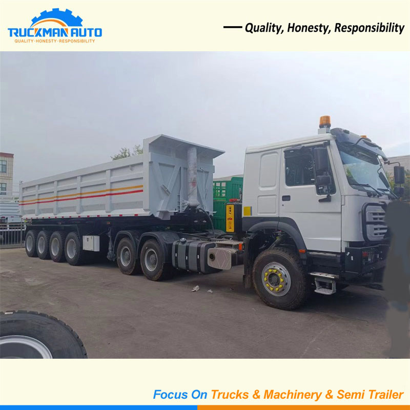 4 Axles 80 Tons U Type Tipper Semi Trailer For Bauxite Transportation