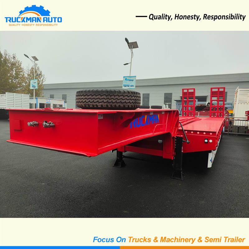 Good Quality 3 Axle 50 Tons Lowbed Trailer With High Strength Chassis