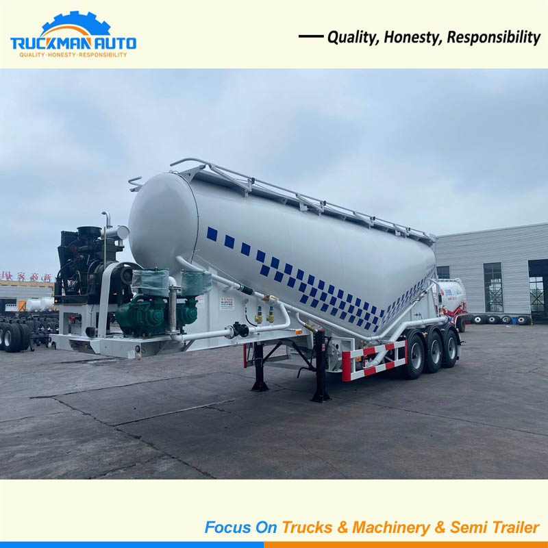 3 Axle 45 CBM Cement Bulk Semi Trailer For Power Transportation