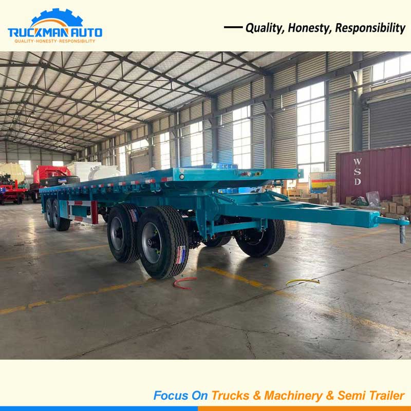 Customizable 4 Axle 60 Tons Container Flatbed Full Trailer For 40 Ft Container Transportation