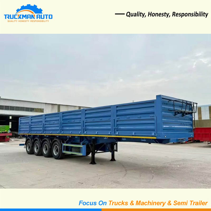 Good Quality 4 Axle 60 Tons Side Wall Trailer For Bulk Cargo