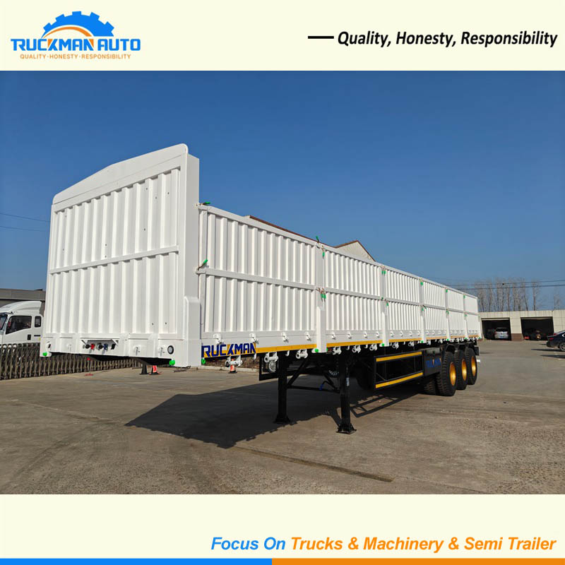 Factory Price 3 Axle 60 Tons Side Wall Semi Trailer For Angola