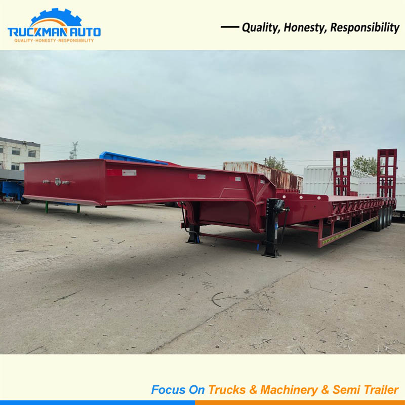 Durable 4 Axle 80 Tons Low Bed Semi Trailer For Senegal