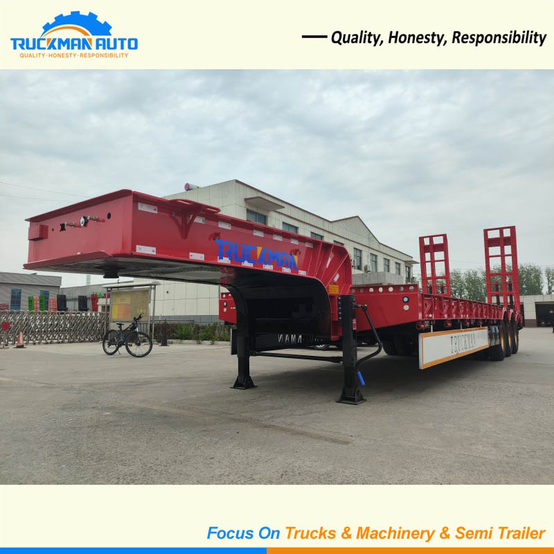 3 Axles 80 Tons Lowboy Semi Trailer To Cote D Ivoire