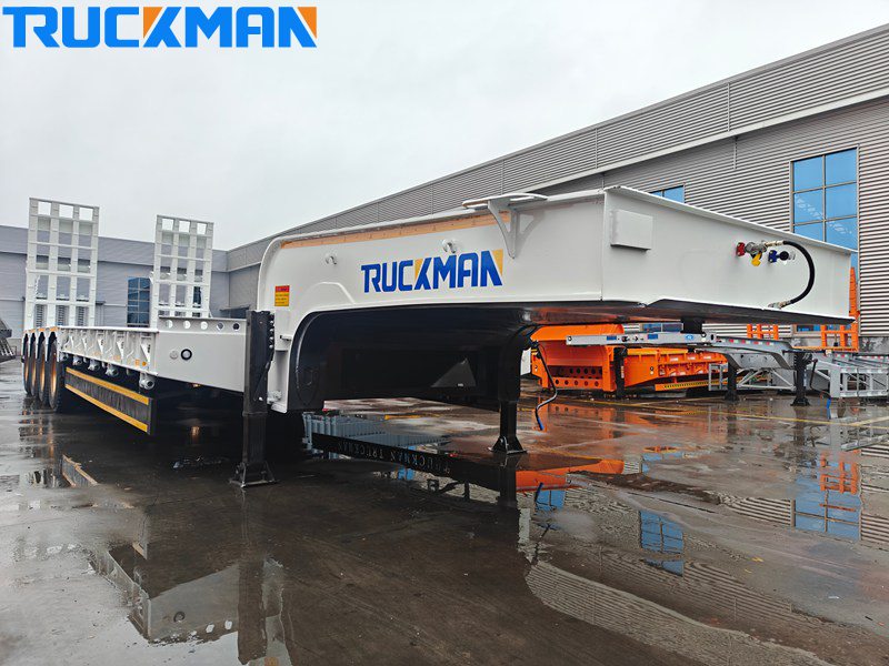 4 Lines 8 Axles Lowboy Semi Trailer To Nigeria