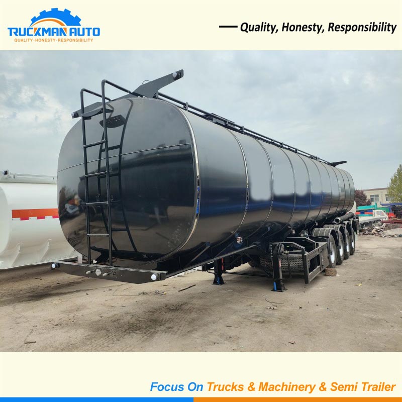 4 Axles 45000 Liters Asphalt Semi Trailer For Liquid Asphalt Transportation