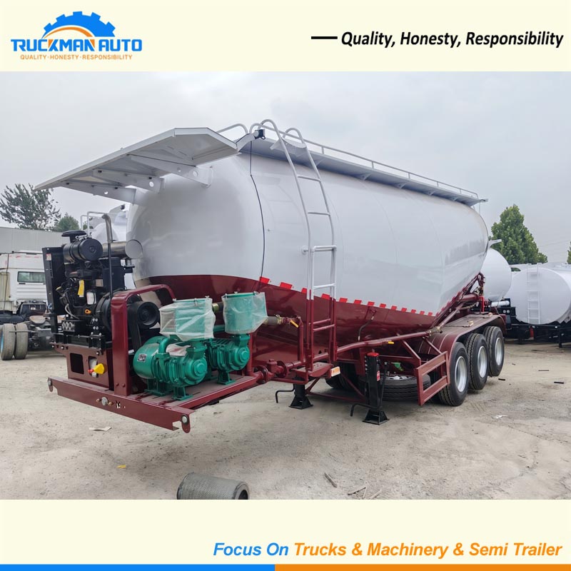 Premium 3 Axle 45 CBM Bulk Cement Tanker Trailer For Nigeria