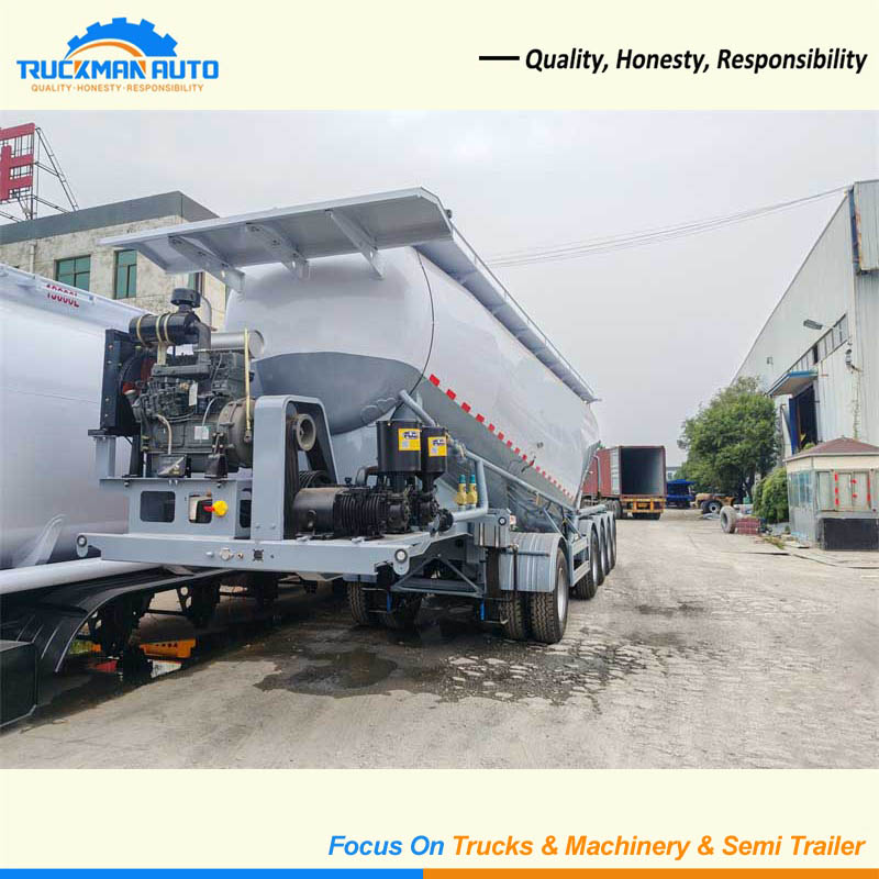 5 Axles 45000L Bulk Powder Tanker Trailer For Nigeria