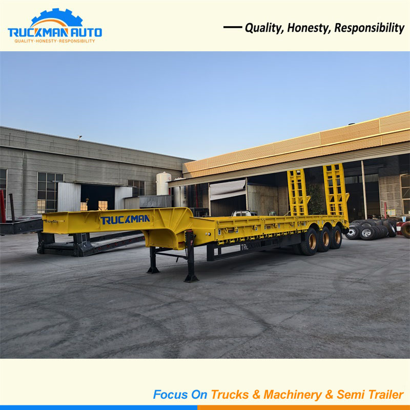3 Axles 80 Tons Lowboy Trailer For Guinea 